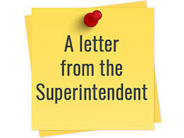 A letter from the Superintendent
